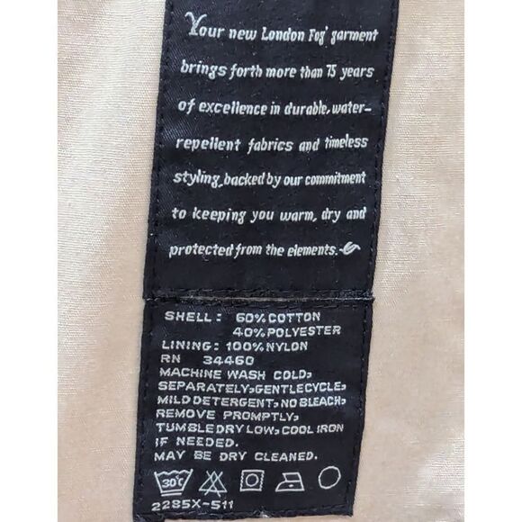 London Fog Men's M Classic Cotton Blend Waterproof Overcoat Trench Knee Length - Picture 11 of 11